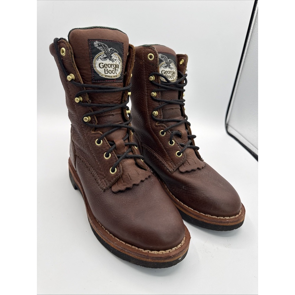 Georgia Boot Farm & Ranch Lacer  Women's 7M Brown Leather Work Boots G3114 P11
